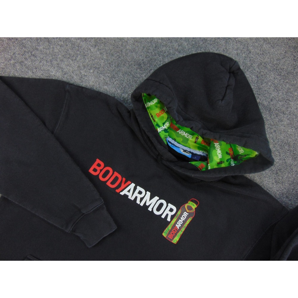 Body Armor Hoodie Mens Med Blue Generation Black Graphic Gorpcore Streetwear